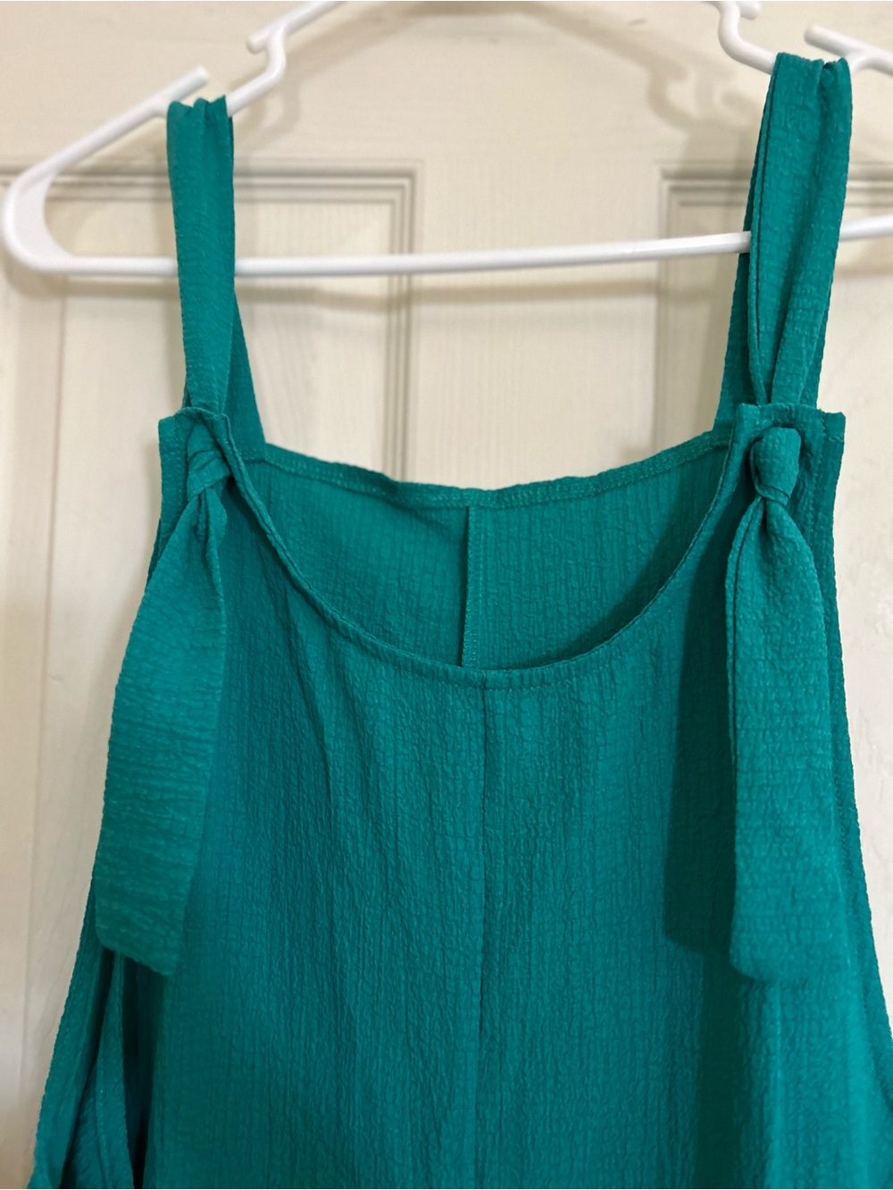 Amazon Teal Tie-Shoulder Short Romper. NWOT - Picture 3 of 12